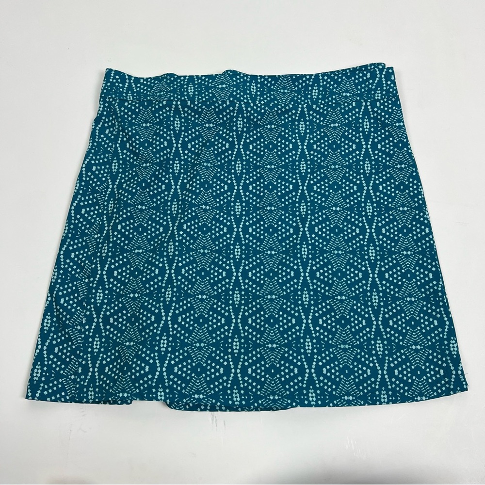 Rip Skirt Blue Geometric Fully Adjustable Wrap Skirt Size Large